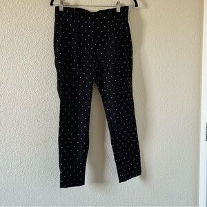 A New Day Women’s Stretch Ankle Pants 10 Black White Polkadots Pin Up Cutesy
